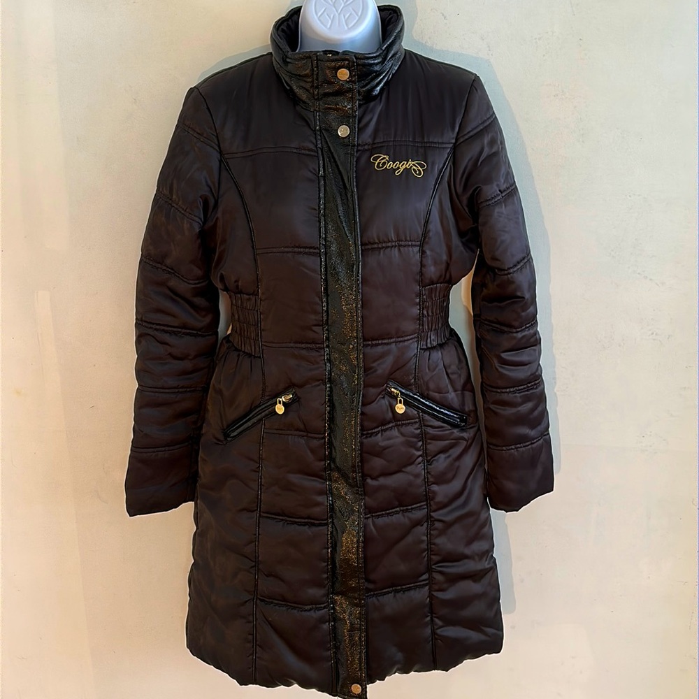 COOGI VINTAGE AND TRULY RARE: Women’s Puffer Trench Sz Sm Faux Leather Accents